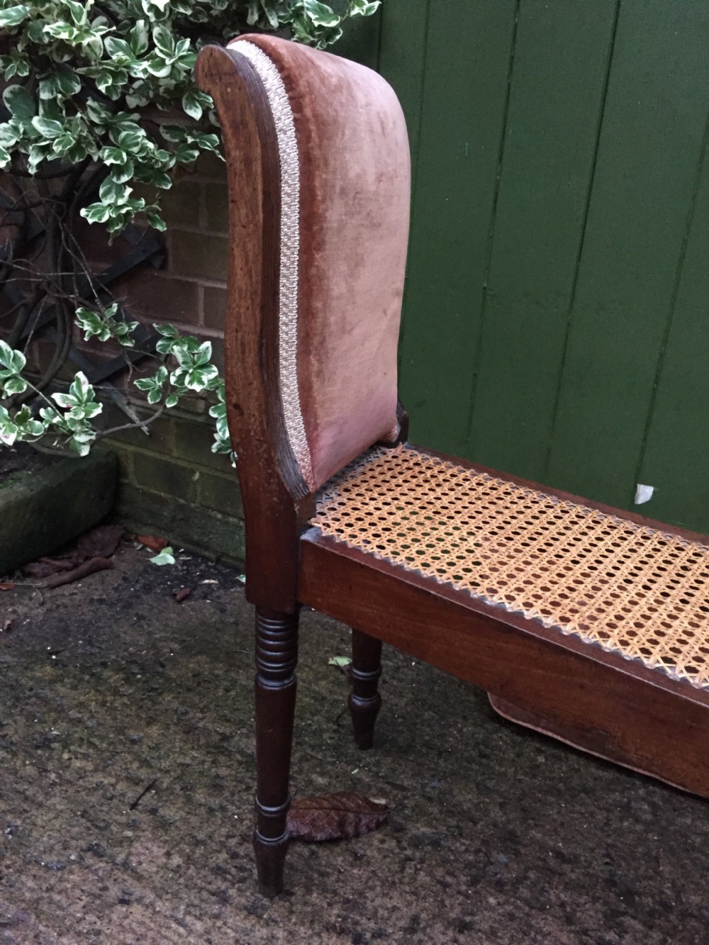 An elegant early C19th Regency mahogany-framed window-seat of unusual form. View VIII