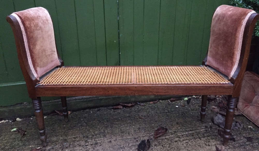 An elegant early C19th Regency mahogany-framed window-seat of unusual form. View XI