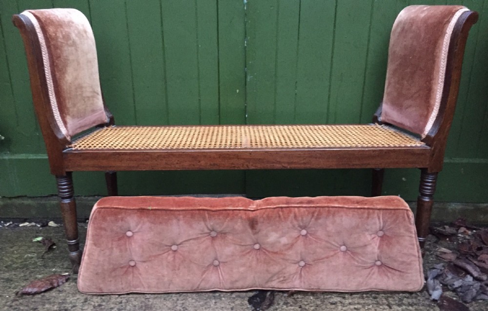 An elegant early C19th Regency mahogany-framed window-seat of unusual form. View XV