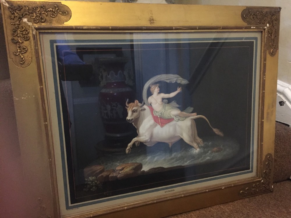 Pair of early C19th Italian gouache paintings in gilt frames after Guilio Romano attributed to Michelangelo Maestri . View IV