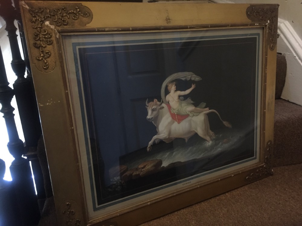 Pair of early C19th Italian gouache paintings in gilt frames after Guilio Romano attributed to Michelangelo Maestri . View V