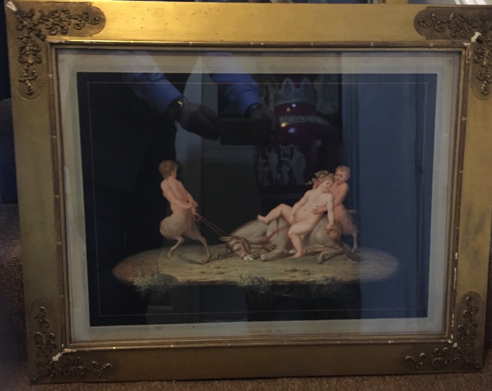 Pair of early C19th Italian gouache paintings in gilt frames after Guilio Romano attributed to Michelangelo Maestri . View IX
