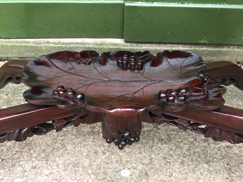 Late C19th Chinese Qing Dynasty carved hardwood centre table of exhibition quality. View VII