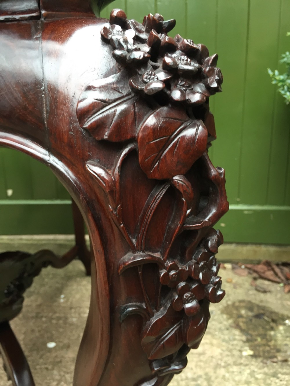 Late C19th Chinese Qing Dynasty carved hardwood centre table of exhibition quality. View XIII