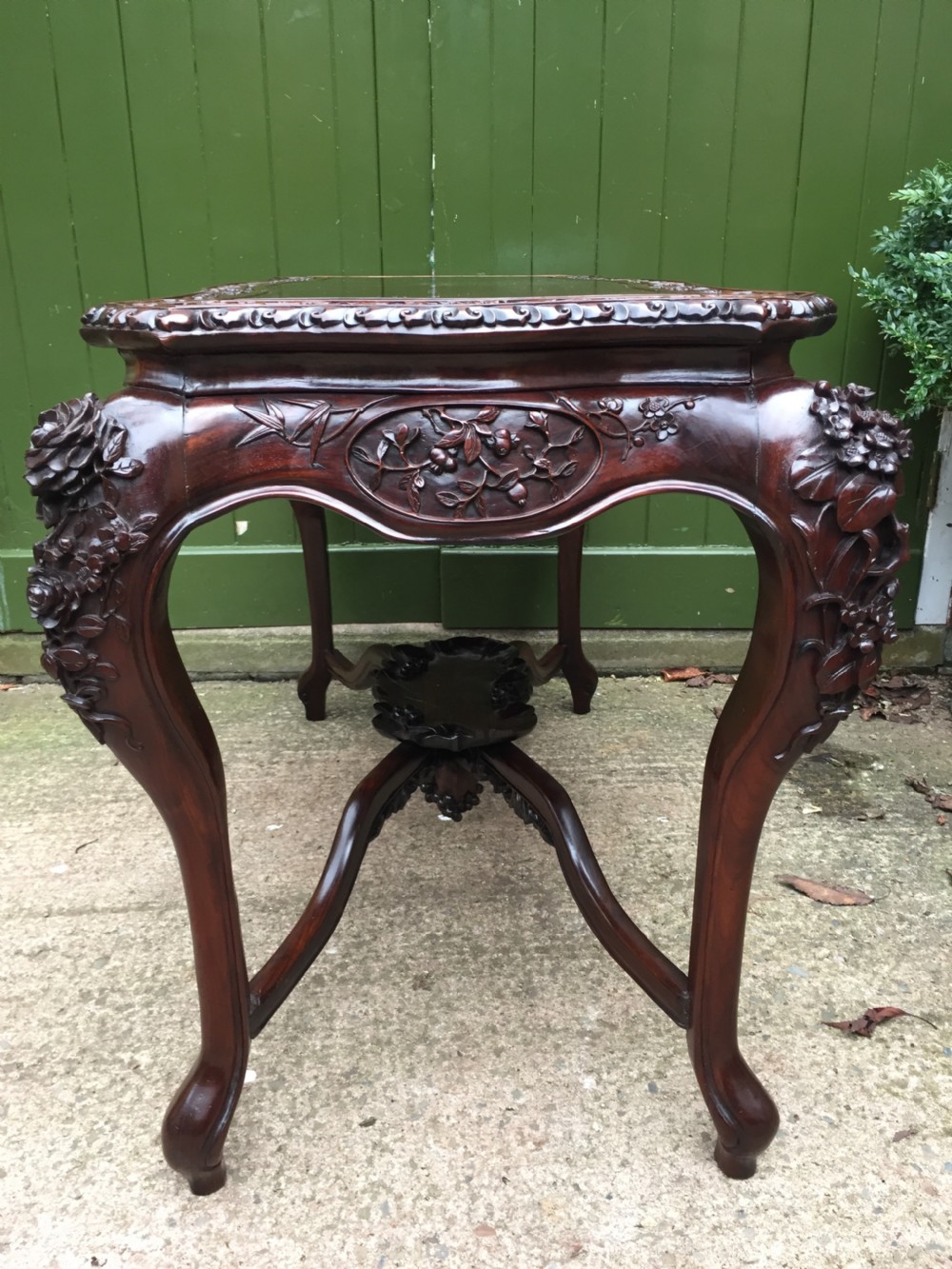 Late C19th Chinese Qing Dynasty carved hardwood centre table of exhibition quality. View XV
