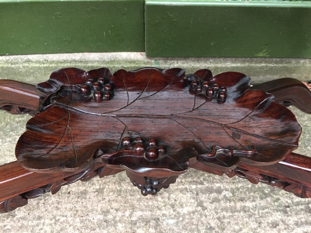 Late C19th Chinese Qing Dynasty carved hardwood centre table of exhibition quality. View XXII