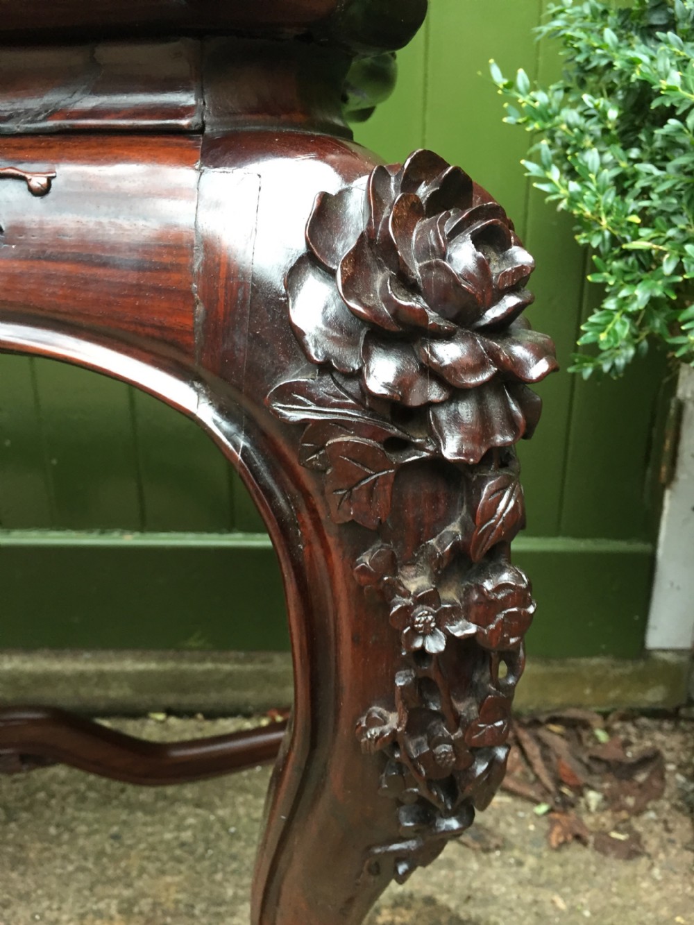 Late C19th Chinese Qing Dynasty carved hardwood centre table of exhibition quality. View XXVI