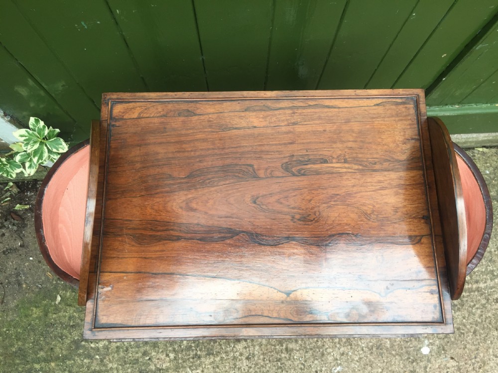 Elegant early C19th George IV period rosewood sewing or work table of Gillows design. View VIII