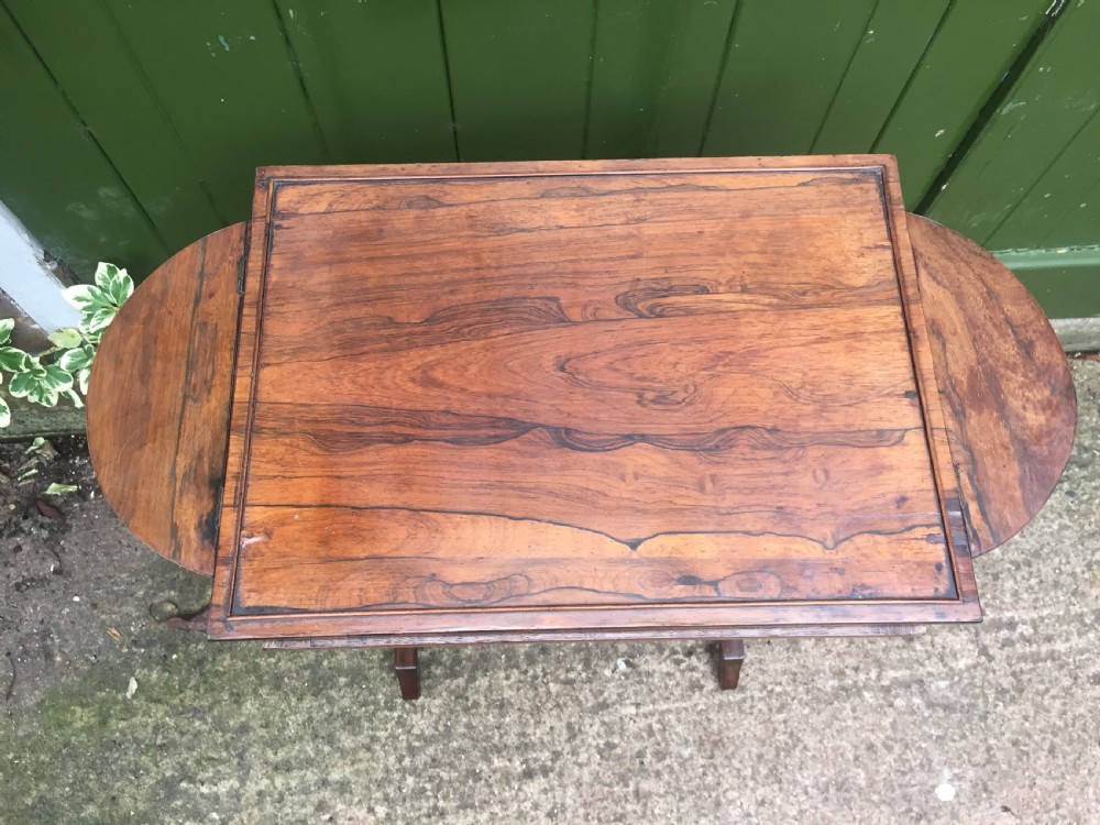 Elegant early C19th George IV period rosewood sewing or work table of Gillows design. View IX
