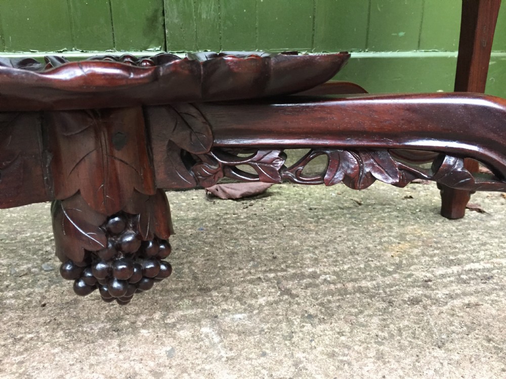 Late C19th Chinese Qing Dynasty carved hardwood centre table of exhibition quality. View XXXI