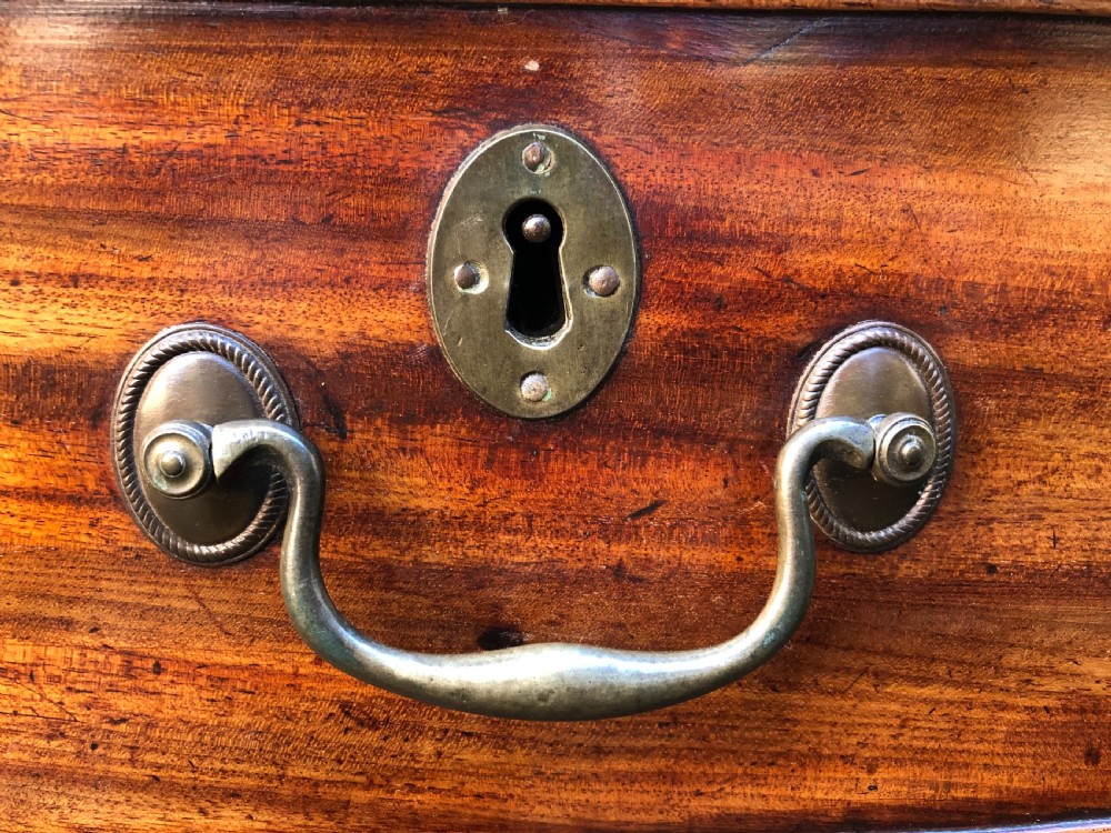 Late C18th George III period mahogany chest-of-drawers of good colour and proportions. View VI