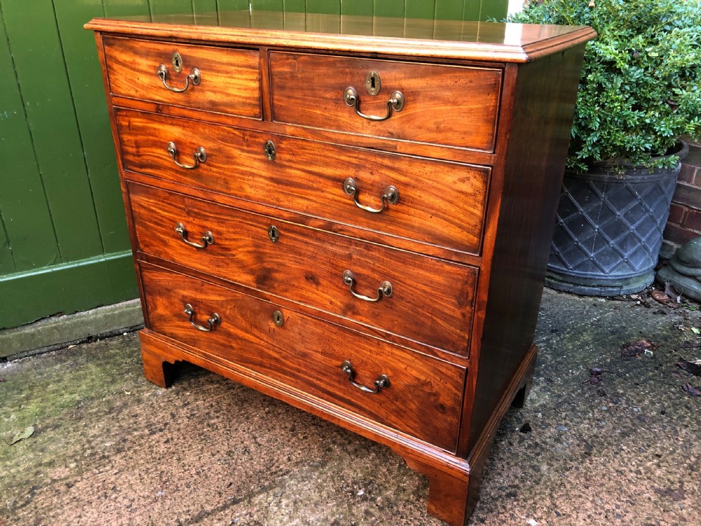 Late C18th George III period mahogany chest-of-drawers of good colour and proportions. View XI