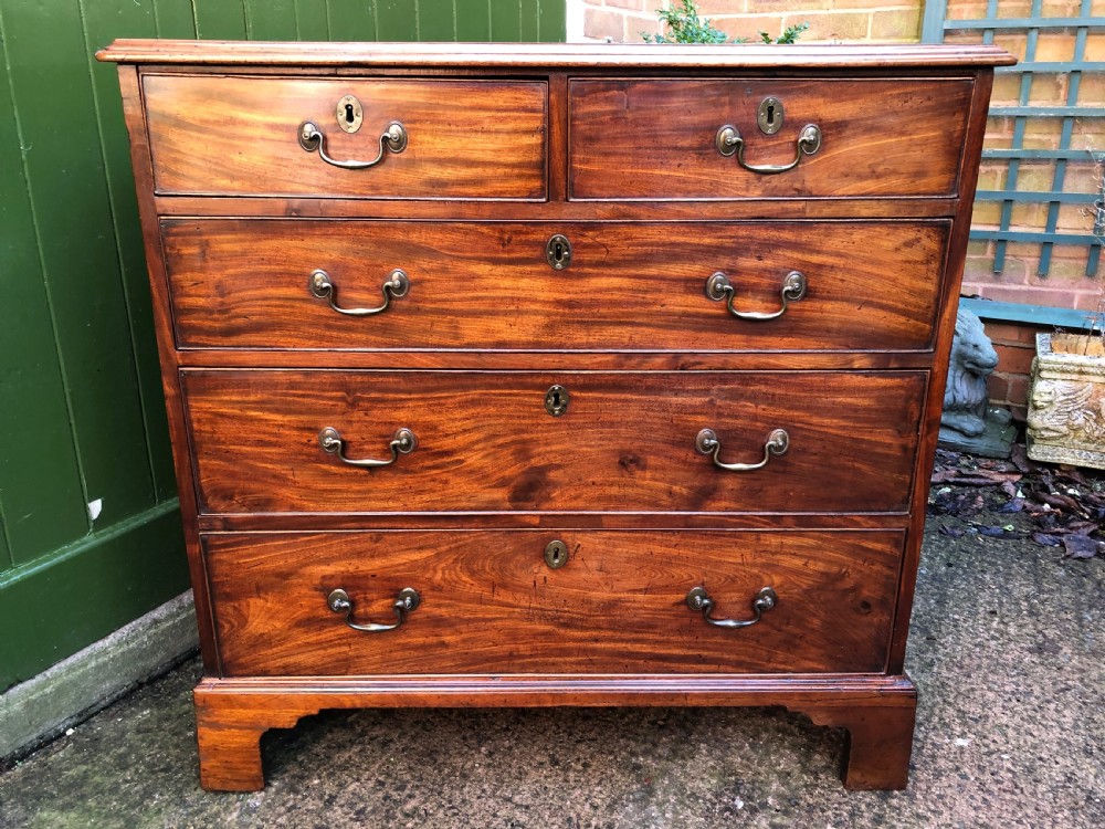 Late C18th George III period mahogany chest-of-drawers of good colour and proportions. View XII
