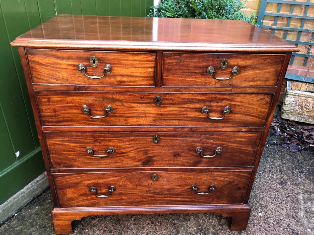 Late C18th George III period mahogany chest-of-drawers of good colour and proportions. View XIV