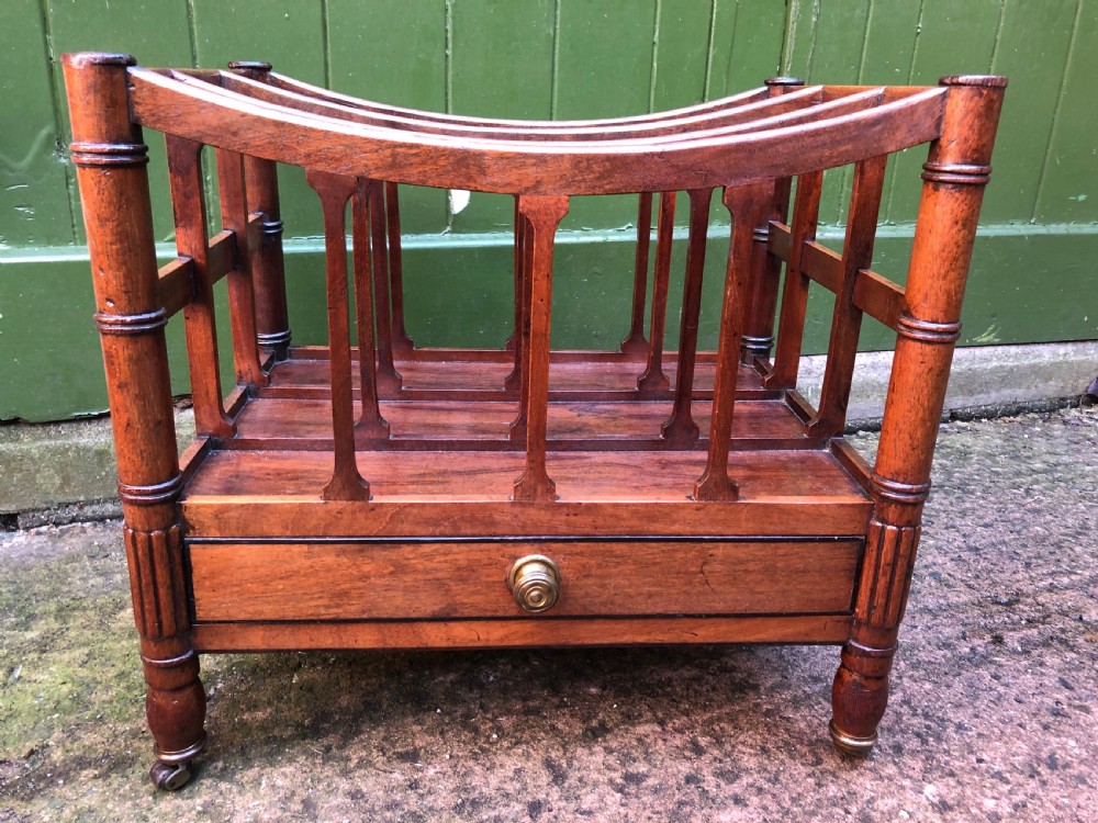 Early C19th Regency period mahogany Canterbury in the manner of Gillows of Lancaster and London.