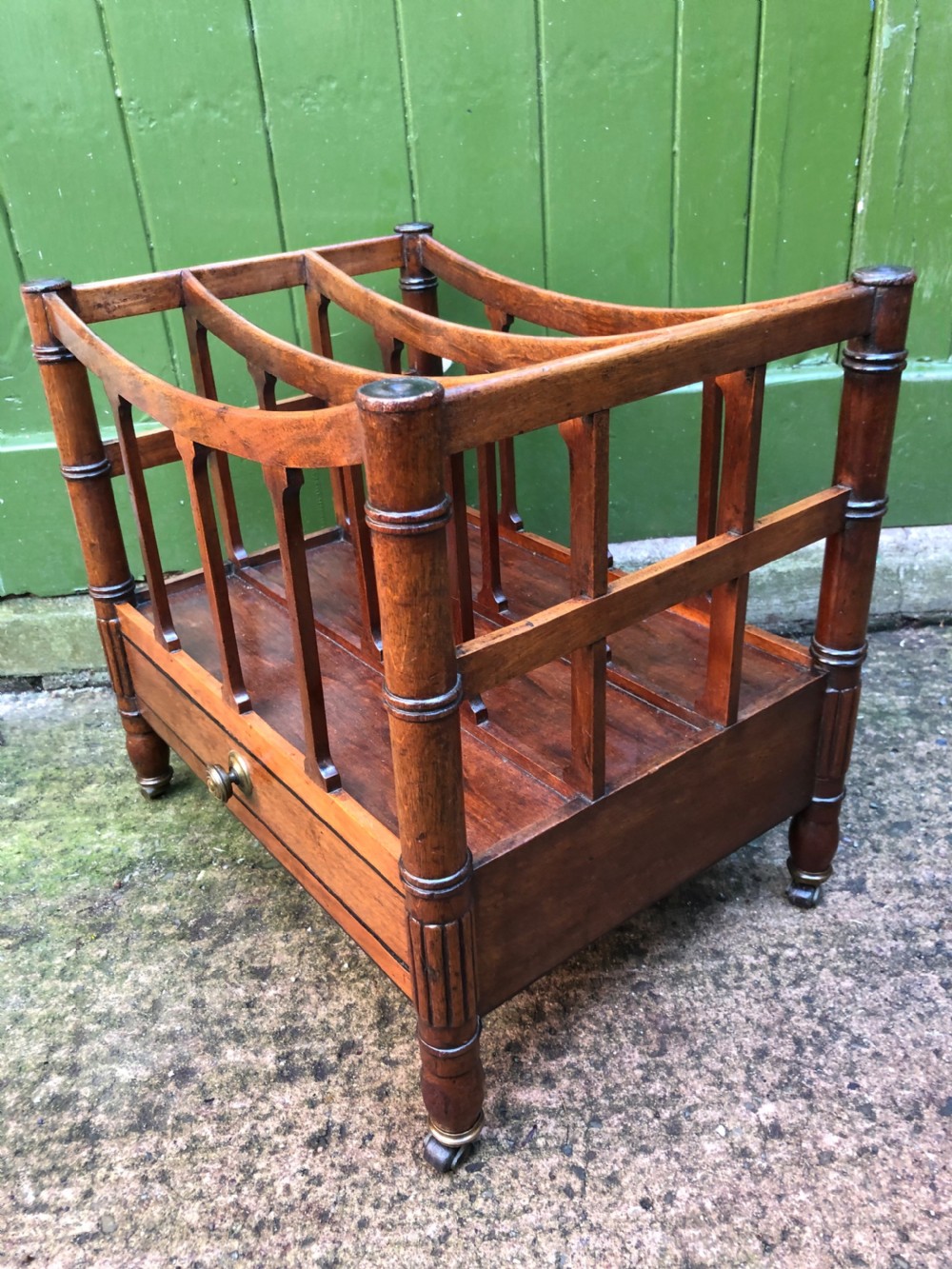 Early C19th Regency period mahogany Canterbury in the manner of Gillows of Lancaster and London. View IV