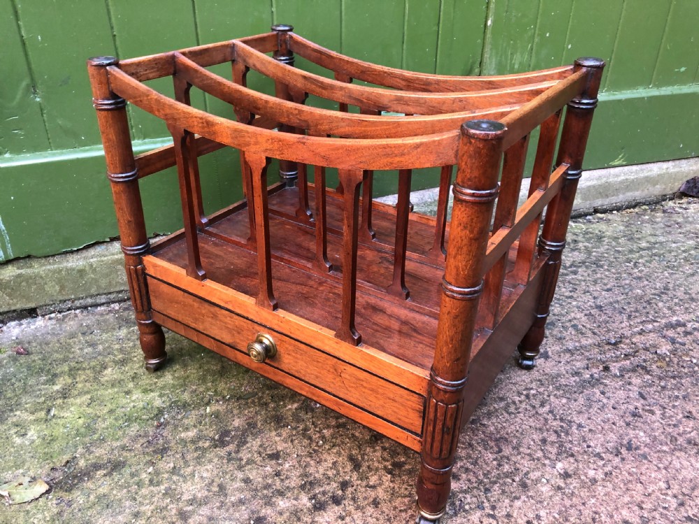 Early C19th Regency period mahogany Canterbury in the manner of Gillows of Lancaster and London. View V