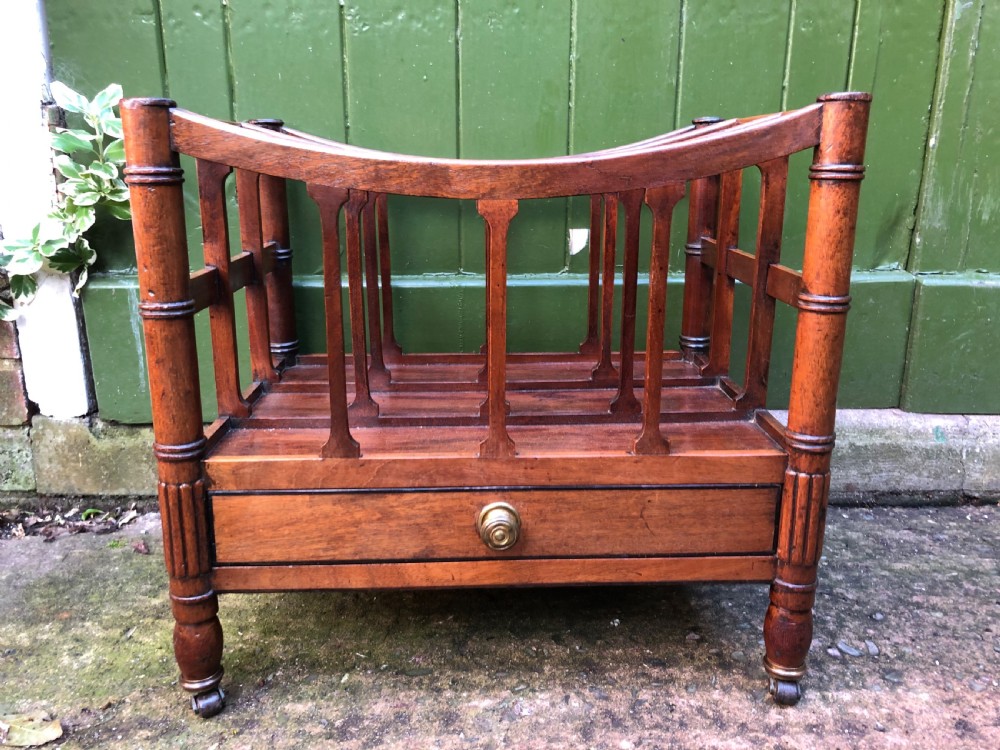 Early C19th Regency period mahogany Canterbury in the manner of Gillows of Lancaster and London. View VII