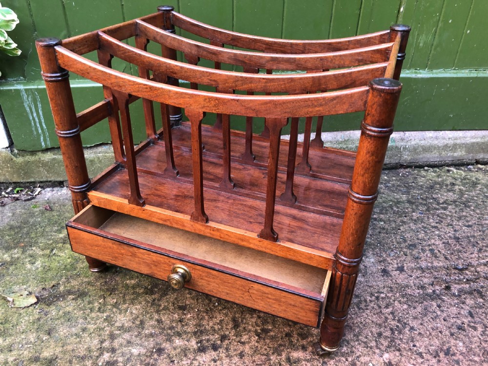 Early C19th Regency period mahogany Canterbury in the manner of Gillows of Lancaster and London. View IX