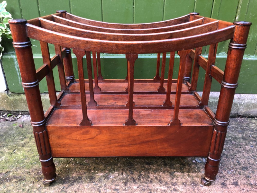 Early C19th Regency period mahogany Canterbury in the manner of Gillows of Lancaster and London. View X
