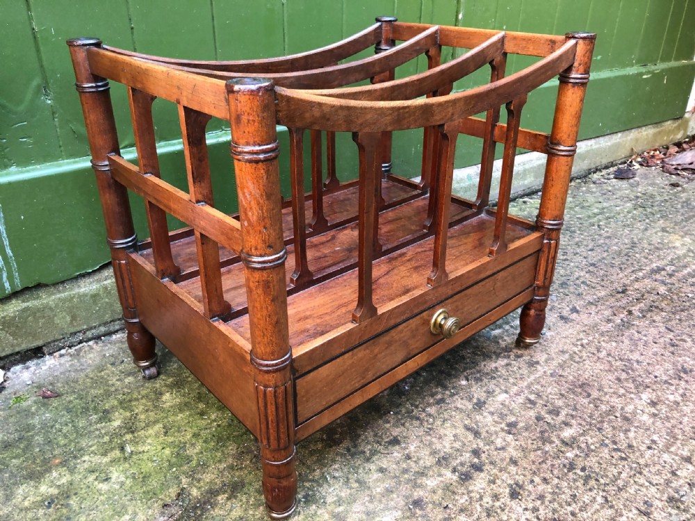 Early C19th Regency period mahogany Canterbury in the manner of Gillows of Lancaster and London. View XIV