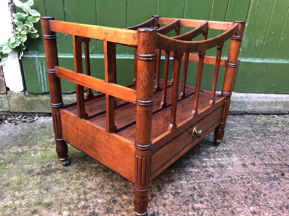Early C19th Regency period mahogany Canterbury in the manner of Gillows of Lancaster and London. View XV