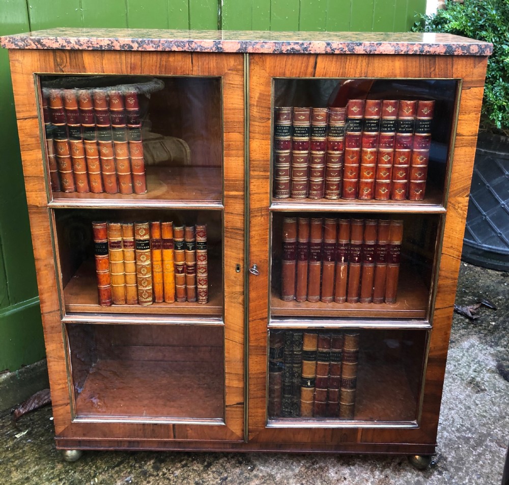 Early C19th Regency period rosewood and mahogany glazed ‘dwarf ‘ bookcase cabinet. View XII