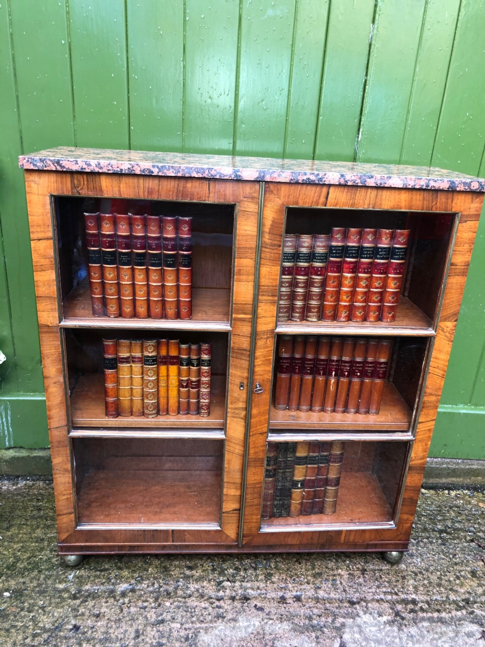 Early C19th Regency period rosewood and mahogany glazed ‘dwarf ‘ bookcase cabinet. View XIV