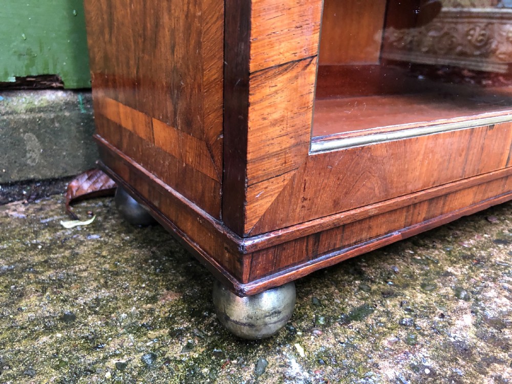 Early C19th Regency period rosewood and mahogany glazed ‘dwarf ‘ bookcase cabinet. View XV