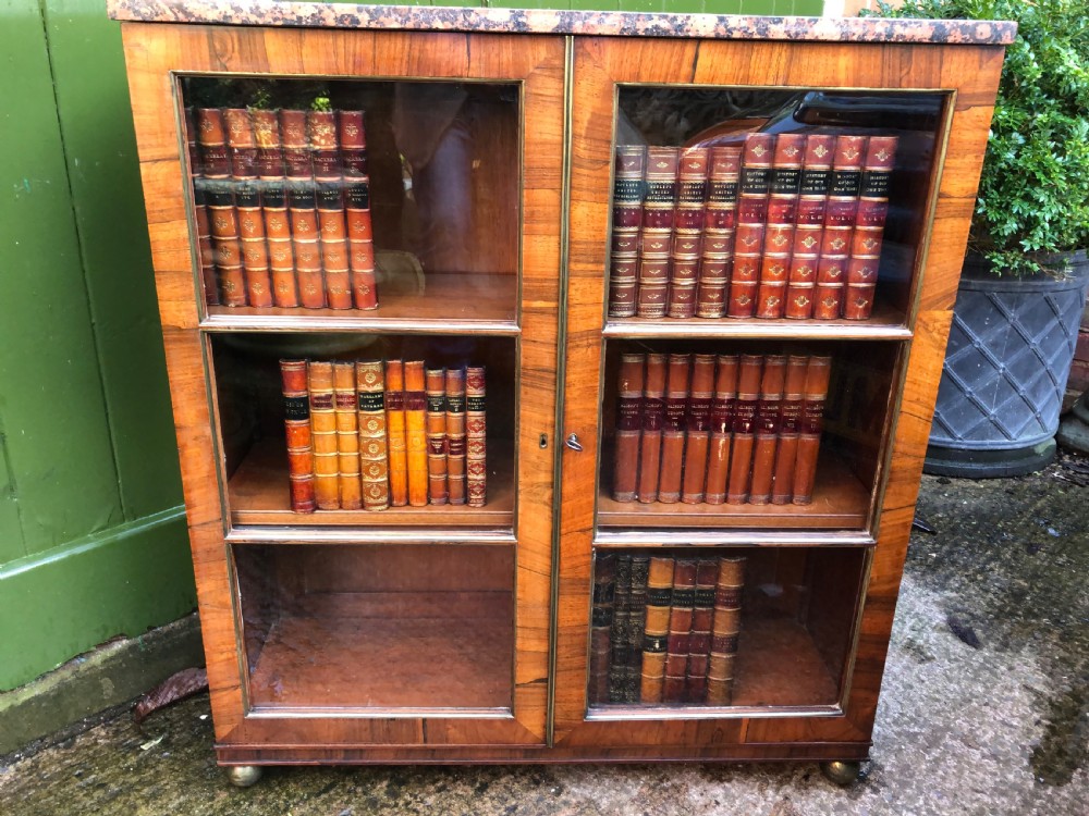 Early C19th Regency period rosewood and mahogany glazed ‘dwarf ‘ bookcase cabinet. View XXII