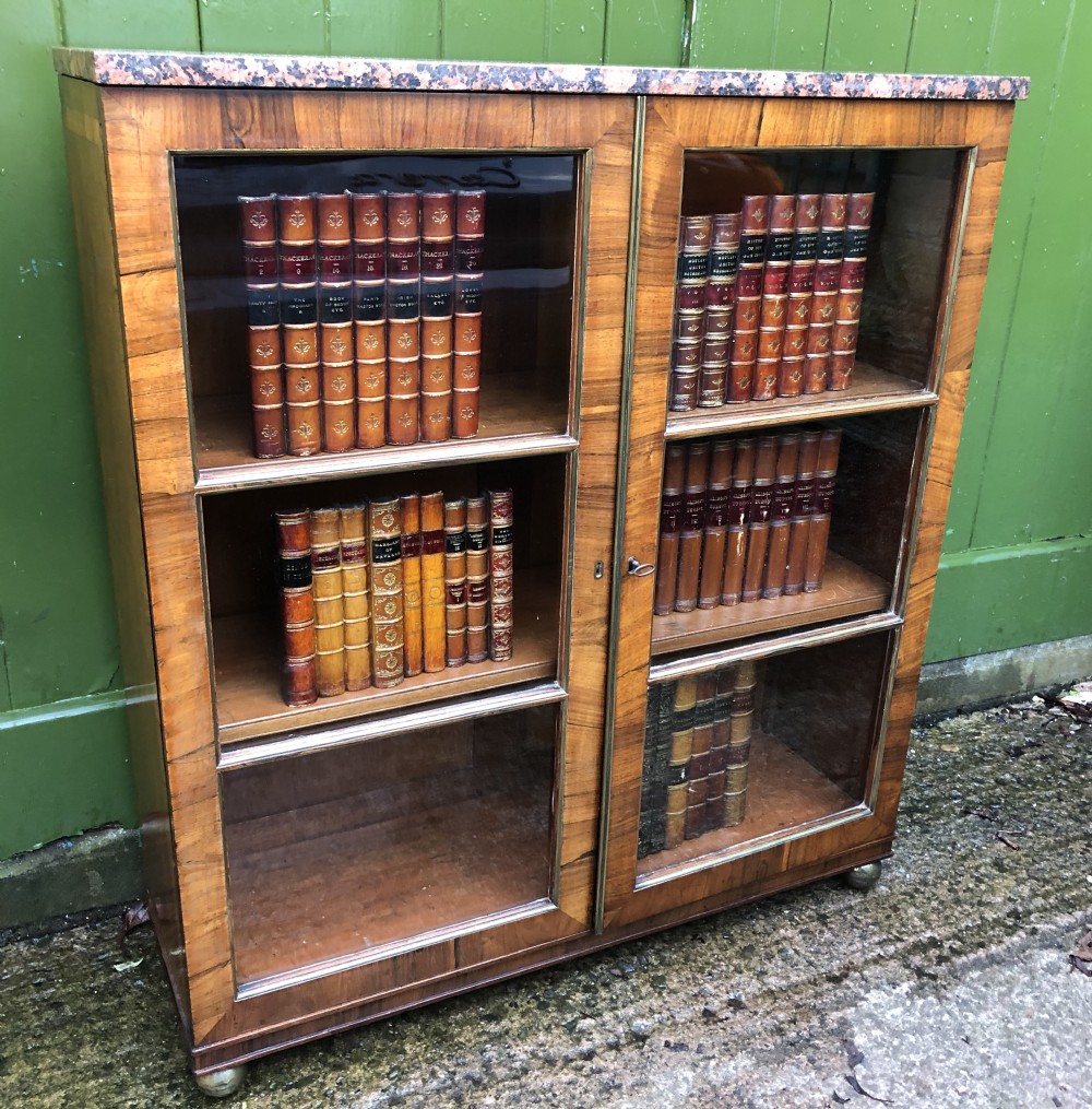 Early C19th Regency period rosewood and mahogany glazed ‘dwarf ‘ bookcase cabinet. View XXI