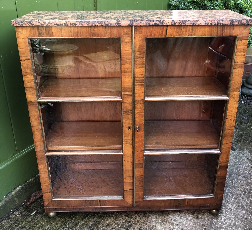 Early C19th Regency period rosewood and mahogany glazed ‘dwarf ‘ bookcase cabinet. View XXIII