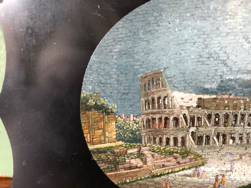 Fine C19th Italian ‘Grand Tour’ souvenir micro-mosaic marble paperweight in the manner of Domenico Moglia. View IV