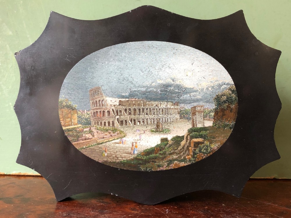 Fine C19th Italian ‘Grand Tour’ souvenir micro-mosaic marble paperweight in the manner of Domenico Moglia. View XI