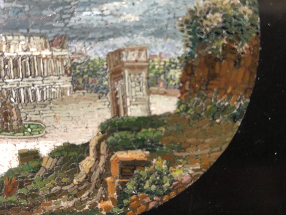 Fine C19th Italian ‘Grand Tour’ souvenir micro-mosaic marble paperweight in the manner of Domenico Moglia. View XIV