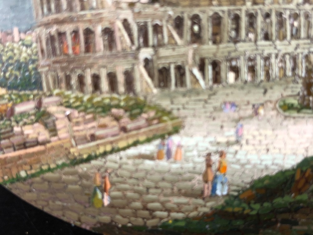 Fine C19th Italian ‘Grand Tour’ souvenir micro-mosaic marble paperweight in the manner of Domenico Moglia. View XVII