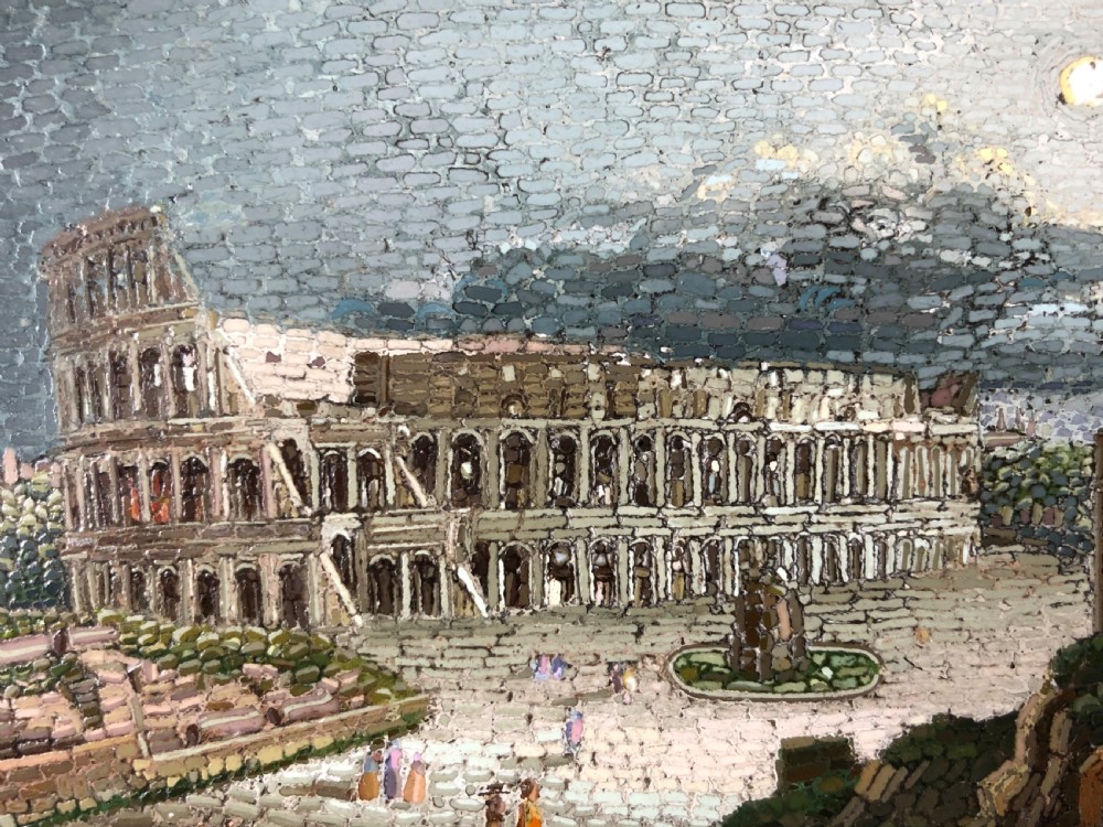 Fine C19th Italian ‘Grand Tour’ souvenir micro-mosaic marble paperweight in the manner of Domenico Moglia. View XXV