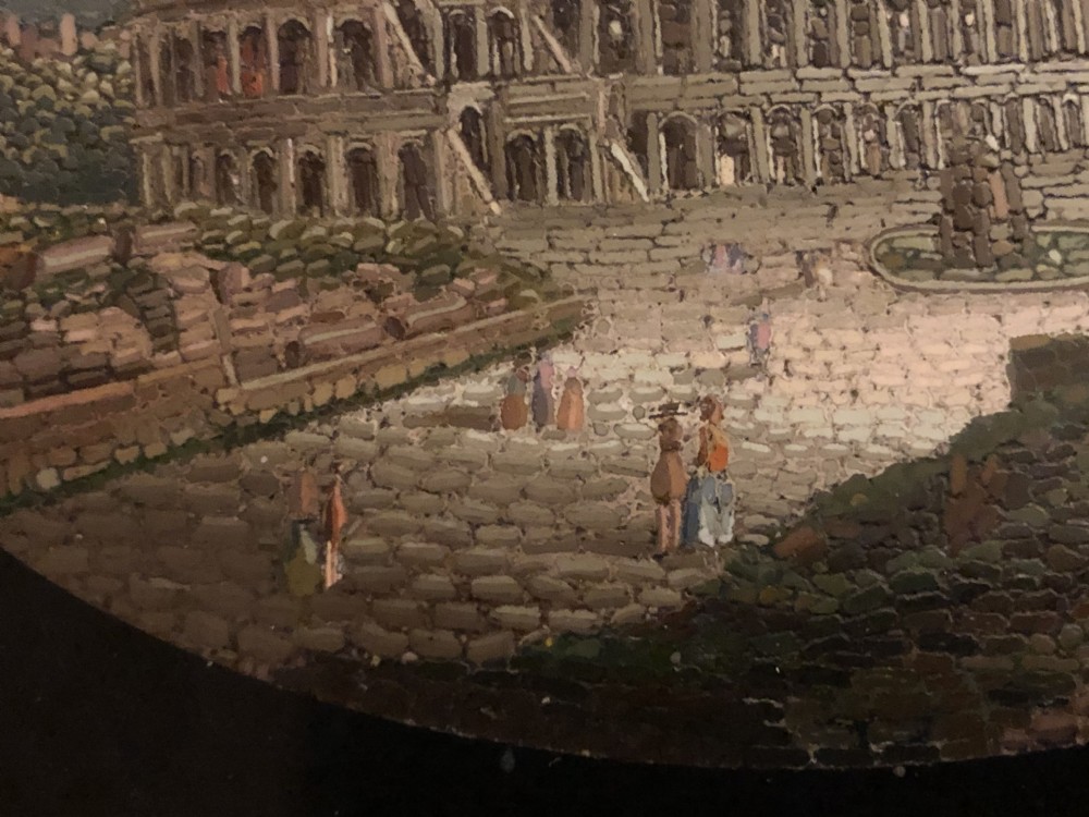 Fine C19th Italian ‘Grand Tour’ souvenir micro-mosaic marble paperweight in the manner of Domenico Moglia. View VI