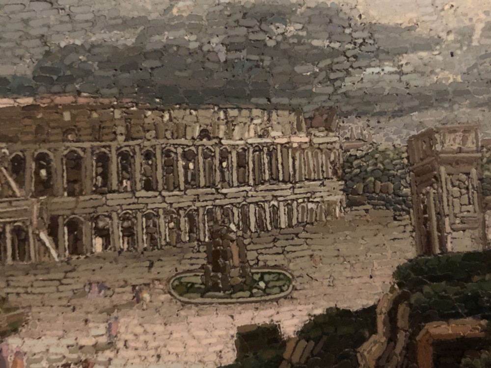 Fine C19th Italian ‘Grand Tour’ souvenir micro-mosaic marble paperweight in the manner of Domenico Moglia. View VIII