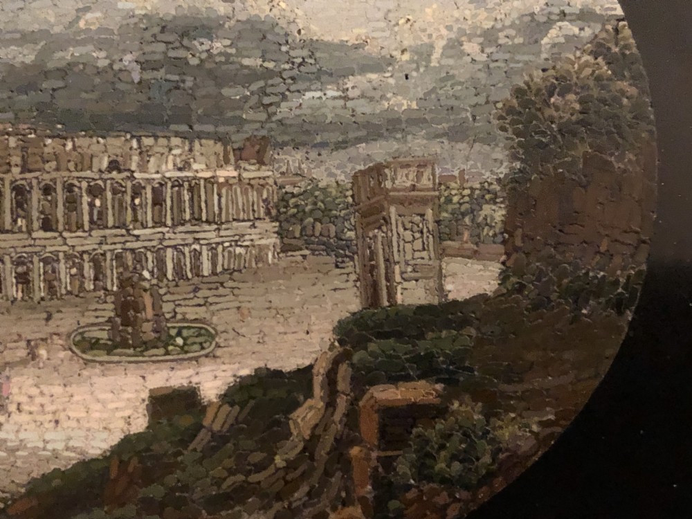 Fine C19th Italian ‘Grand Tour’ souvenir micro-mosaic marble paperweight in the manner of Domenico Moglia. View XIII