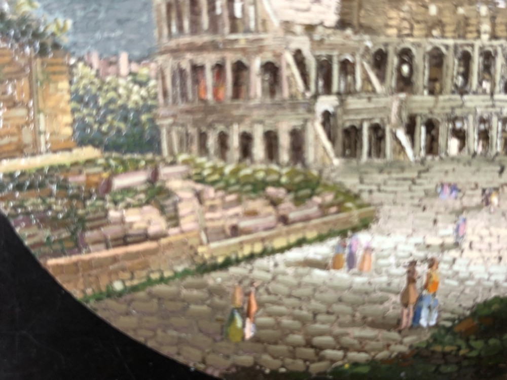 Fine C19th Italian ‘Grand Tour’ souvenir micro-mosaic marble paperweight in the manner of Domenico Moglia. View XV