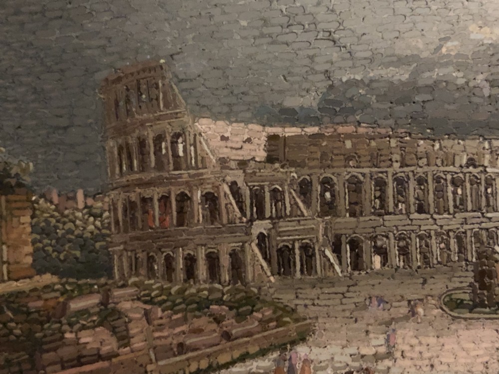 Fine C19th Italian ‘Grand Tour’ souvenir micro-mosaic marble paperweight in the manner of Domenico Moglia. View XXIV