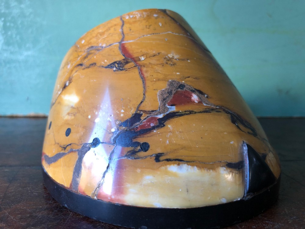 Unusual late C19th carved Italian marble desk-top paperweight of a horse’s hoof and shoe. View V