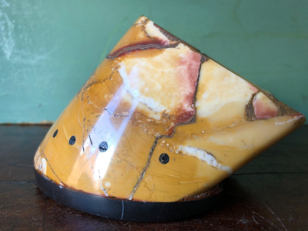 Unusual late C19th carved Italian marble desk-top paperweight of a horse’s hoof and shoe. View XVI