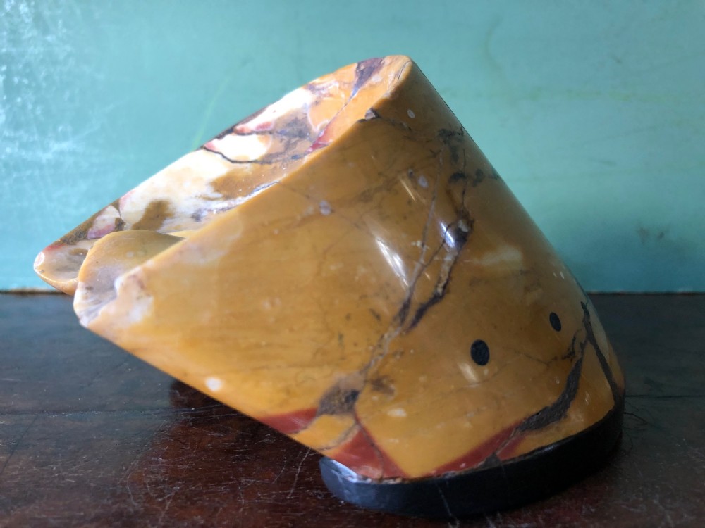 Unusual late C19th carved Italian marble desk-top paperweight of a horse’s hoof and shoe. View XVIII