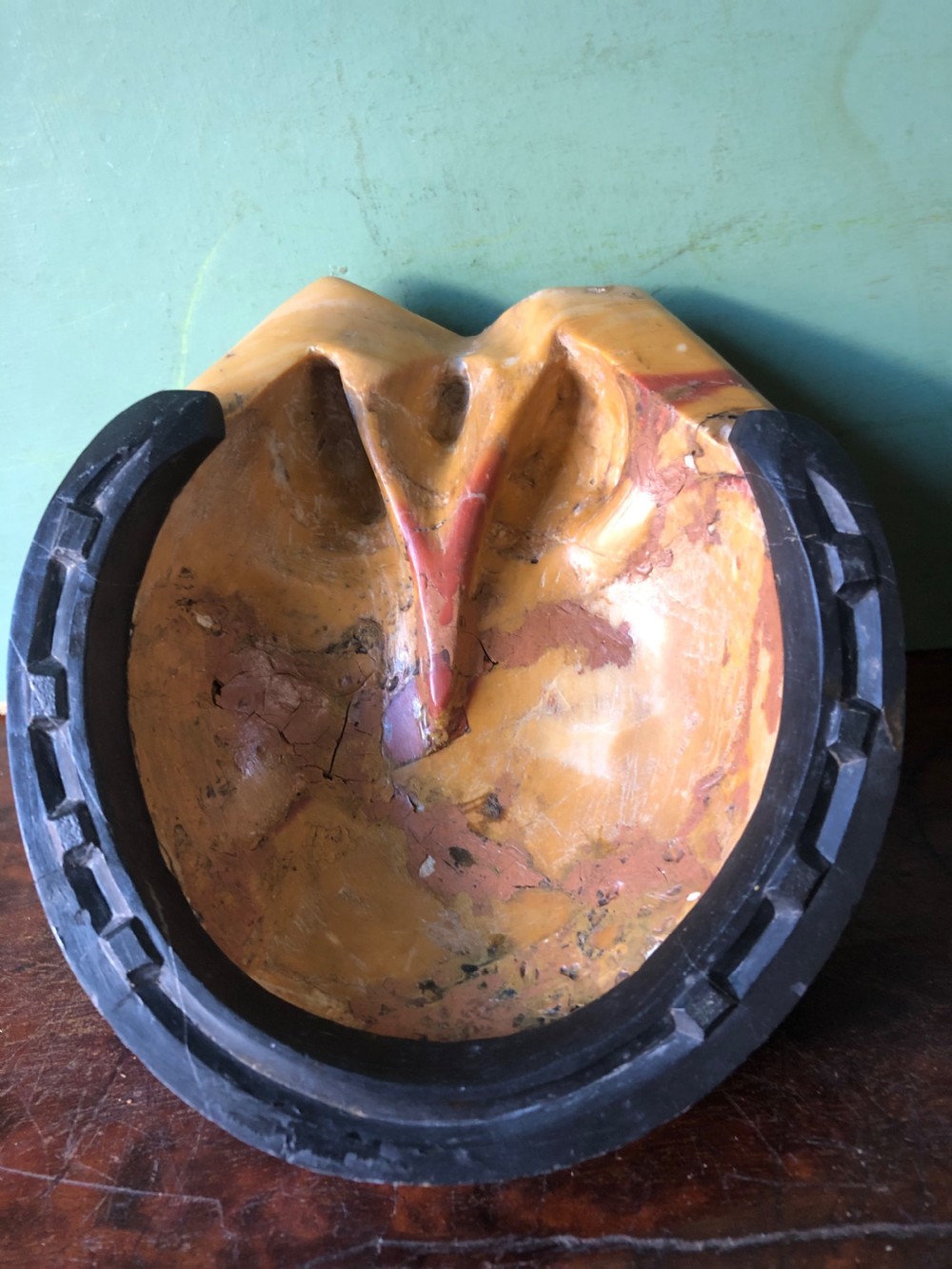 Unusual late C19th carved Italian marble desk-top paperweight of a horse’s hoof and shoe. View XXII