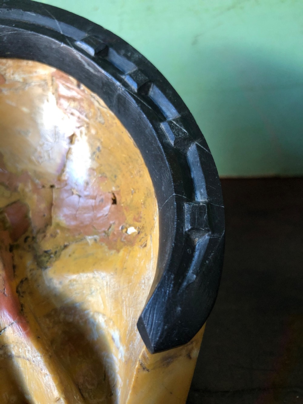 Unusual late C19th carved Italian marble desk-top paperweight of a horse’s hoof and shoe. View XXVI