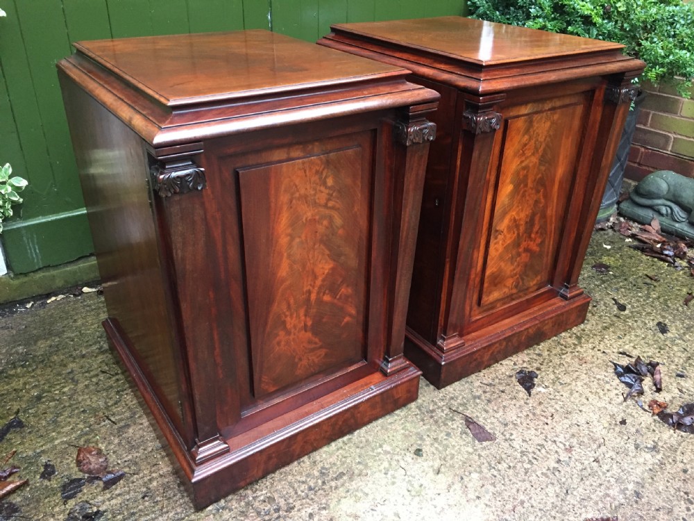 Pair of early C19th George IV period mahogany pedestal cupboards . View III