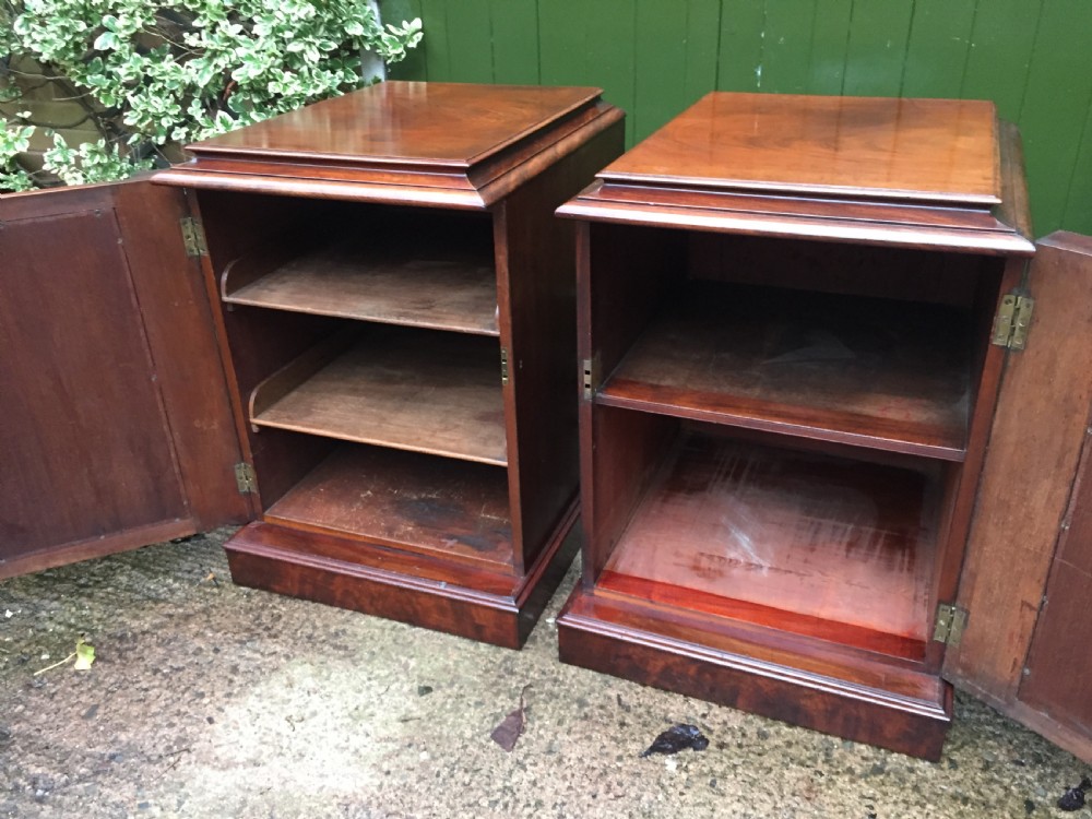 Pair of early C19th George IV period mahogany pedestal cupboards . View VI