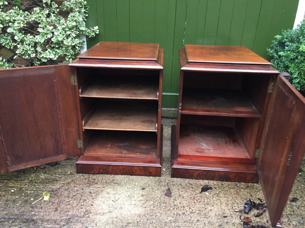 Pair of early C19th George IV period mahogany pedestal cupboards . View VII